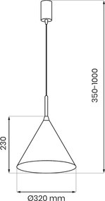 Závesné svietidlo Capital, 1x tmavobéžové kovové tienidlo, (fi 32cm), be