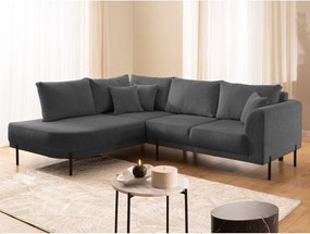 Tmavosivá ženilková rohová pohovka (ľavý roh/do L) Mauris – Ropez