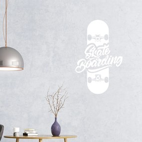 Veselá Stena Samolepka Skate Farba: bílá, Veľkosť: 40 x 25 cm