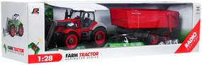 RAMIZ : RC traktor s vlečkou 2,4Ghz 1:28 červený RTR