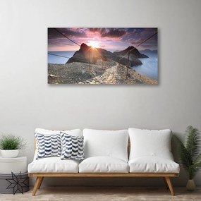 Obraz Canvas Hory chodník útes západ 140x70 cm