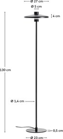 Čierna stojacia lampa s kovovým tienidlom (výška 130 cm) Nuvira – Kave Home