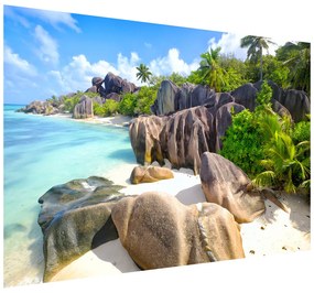 Gario Fototapeta Tropický ostrov La Digue Veľkosť: 268 x 240 cm, Materiál: Samolepiaca