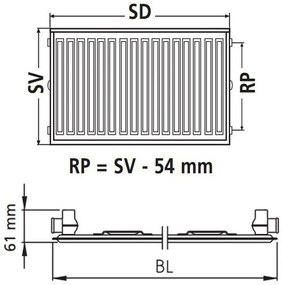 Kermi Therm X2 Profil-kompakt doskový radiátor 10 500 / 700 FK0100507