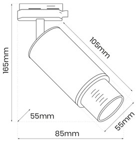 Bodové svietidlo do lištového systému MICA 1xGU10/25W/230V 1-fázové biela