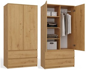 Šatníková skriňa Musecalo 1 (dub artisan). Akcia -20%. Vlastná spoľahlivá doprava až k Vám domov. 1132723