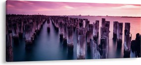 Obraz drevených kolov (120x50 cm)