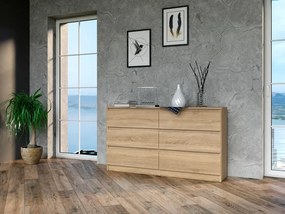 Komoda Musecalo 6 140 (dub sonoma). Akcia -19%. Vlastná spoľahlivá doprava až k Vám domov. 1132822