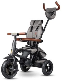 QPlay - Detská trojkolka 6v1 RITO DELUXE sivá