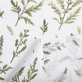 Biante Bavlnený záves Sandra SA-718 Zelené vňate byliniek na bielom 150x190 cm