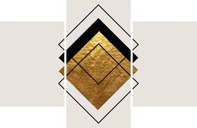 Obraz - Abstrakcia zlatá a biela N⁰1 (90x60 cm)