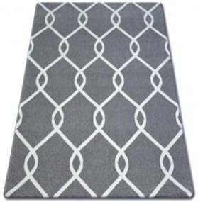 Koberec SKETCH F934 Sivo / Biely trellis