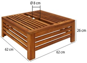 InternetovaZahrada Kryt stojanu na slnečník 62x62x26 cm - agát