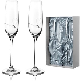 Diamante poháre na šampanské Romance s kamienkami Swarovski av prémiovom balení 200ml 2KS