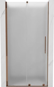 Mexen Velar, posuvné sprchové dvere do otvoru 90 cm, 8mm sklo námraza, ružové zlato, 871-090-000-31-60