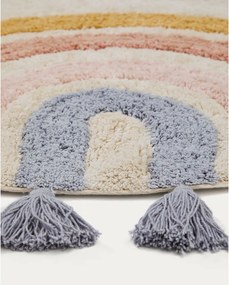 Slonovinový prateľný/ručne tkaný bavlnený detský koberec ø100 cm Tadea – Kave Home