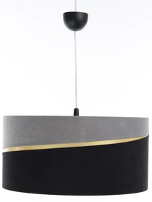 Luster na lanku SWING 1xE27/60W/230V čierna/šedá/zlatá