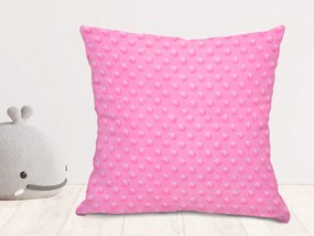 Biante Detská obliečka na vankúš Minky 3D bodky MKP-012 Sýto ružová 35 x 45 cm