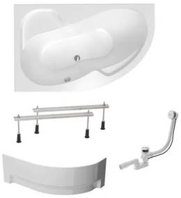 Asymetrická vaňa Laguna Fortuna Plus 150x100 cm akrylát ľavá SIKOFO1500LANP, 1 ks