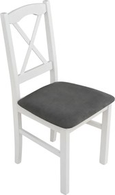 Jedálenská stolička Níla, biela/tmavo šedá látka