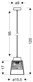 Candellux Čierno-zlatý závesný luster Fresno pre žiarovku E27 31-78384