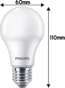 SADA 10 KS LED žiaroviek PHILIPS E27 8W = 60W 806lm Neutrálna LED žiarovka 4000K