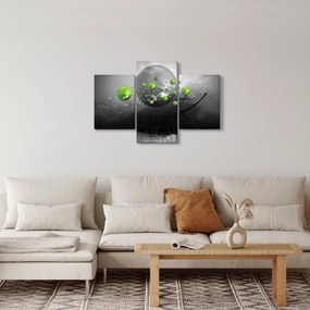 Obraz zelených abstraktných gulí (90x60 cm)