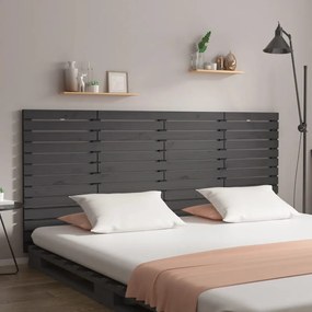 vidaXL Nástenné čelo postele sivé 206x3x91,5 cm masívna borovica