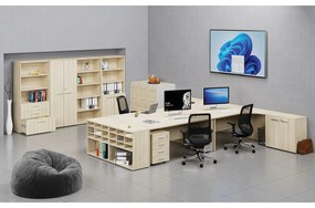 Kancelárska skriňa so zasúvacími dverami PRIMO WOOD, 1087 x 800 x 420 mm, dub prírodný