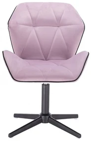 LuxuryForm DESIGN Stolička MILANO MAX VELUR na čiernom kríži - levanduľa