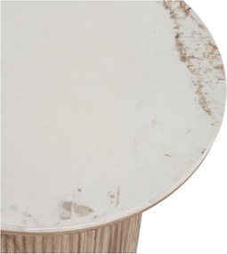 Okrúhly odkladací stolík s doskou v dekore mramoru ø 45 cm Athens – House Nordic
