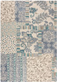 Ručne všívaný vlnený koberec's nízkym vlasom Eloise Patchwork