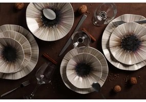 24-dielna jedálenská súprava hnedá/porcelán