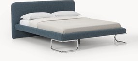 Buklé čalúnená posteľ s kovovými nohami Olina