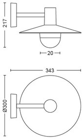 Philips 17382/30/PN - Vonkajšie svietidlo MYGARDEN SKUA 1xE27/42W/230V IP44