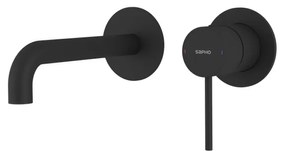 Sapho Sapho, ULTRAMIX 2-prvková podomietková umývadlová batéria, hubica 20cm, čierná mat, UT018B