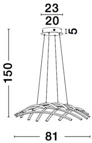 LED luster Gropius 81 čierne