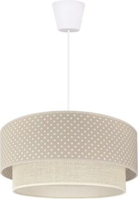 BRILAGI-LED Závesný luster na lanku BOHO BOBO 1xE27/60W/230V, priemer 40 cm, s bodkami, béžová/krémová