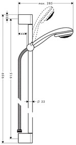 Hansgrohe Crometta 85, Vario sprchová sada so sprchovou tyčou 90 cm, chrómová, HAN-27762000