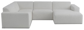 Biela rohová pohovka z textílie buklé (do "U") Roxy – Scandic