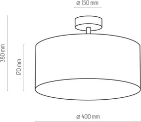 Luster na tyči RONDO 4xE27/15W/230V pr. 40 cm béžová