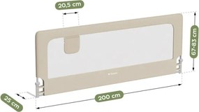 Bezpečnostná zábrana na posteľ Cover 30 béžová 200 cm