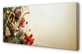 Obraz na plátne Vetvičky darčeky perník kužele 125x50 cm