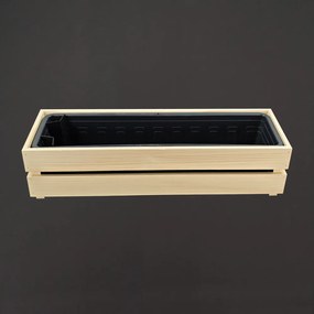 AMADEA Dřevěný obal s truhlíkem přírodní, 61,2x19,6x15cm, český výrobek