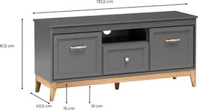 TV stolík ARLIN diamantovo sivá 136 cm