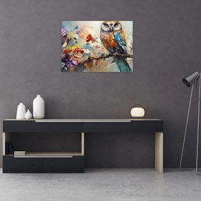 Obraz - Maľovaná sova (70x50 cm)