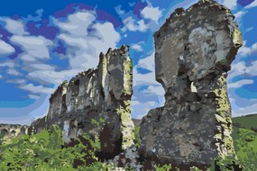 Gario Maľovanie podľa čísel Zrúcanina hradu Čabrad, Slovensko Rozmery: 60 x 40 cm, Rámovanie: Iba zrolované plátno