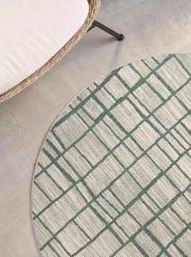 Ted Baker, Kusový koberec Ted Baker Haringey 106389 Green White kruh, 200x200, zelená, chodba / predsieň