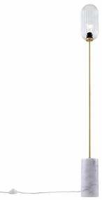 Stojaca lampa v štýle Art Deco mosadz s priehľadným sklom - Rid