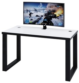 Herný pc stôl Gamer S (biela + čierna) (bez osvetlenia). Akcia -20%. Vlastná spoľahlivá doprava až k Vám domov. 1054988